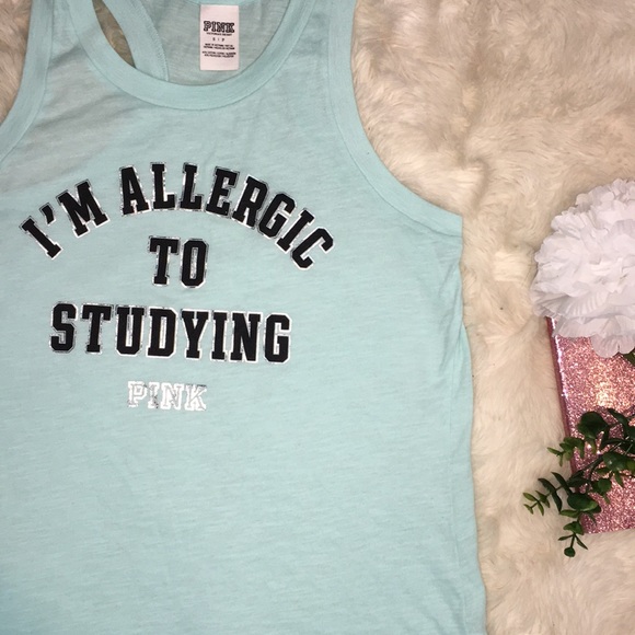 VS PINK  “I’m allergic to studying” Tank - Picture 2 of 3